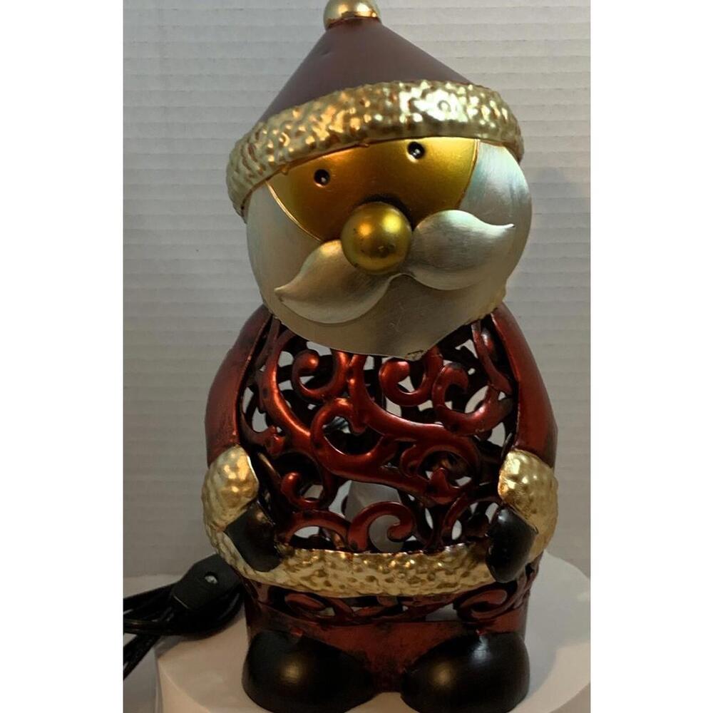 Santa Metal Art Deco/ Rustic/ Tin  Electric Luminary Lamp On/Off Switch Cord
